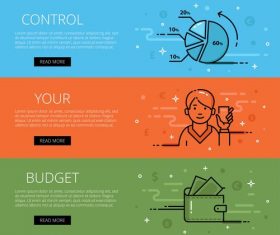 Control budget vector web banner set