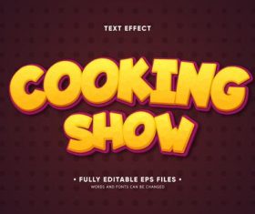 Cooking show editable text effect vector