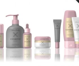 Cosmetic packaging mockup vector