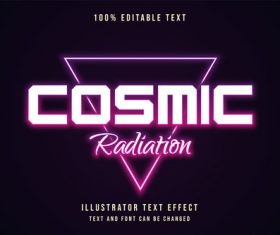 Cosmic radiation editable font effect text vector