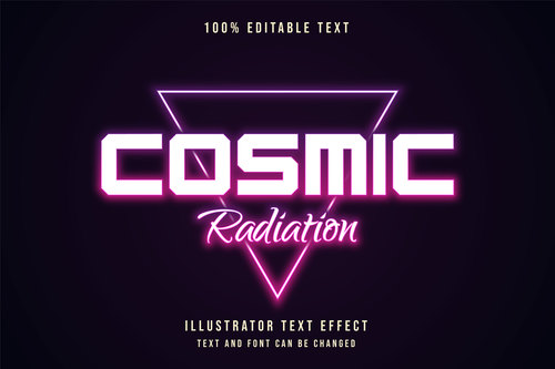 Cosmic radiation editable font effect text vector