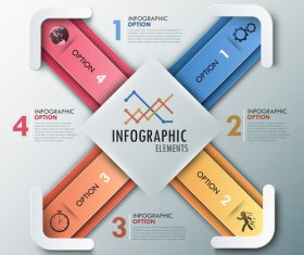 Cross templates of Infographics vector