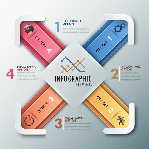 Cross templates of Infographics vector