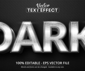 DARK 3d editable text style effect vector