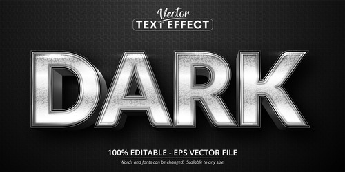 DARK 3d editable text style effect vector
