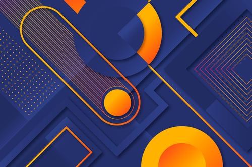 Dark blue and yellow abstract design geometric background shape vector