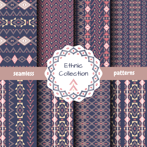 Dark ethnic collection seamless pattern vector