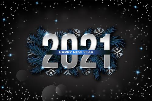 Dark new year 2021 background vector