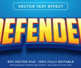 Defender 3d editable text style effect vector