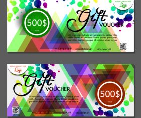 Design colorful geometric background gift card voucher vector