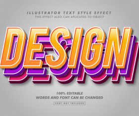 Design illustrator text style effect vector