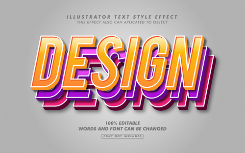 Design illustrator text style effect vector