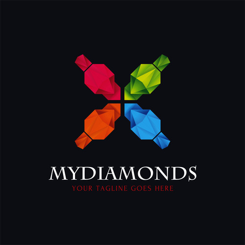 Diamonds logo design vector