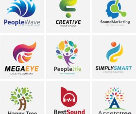Different abstract logo design vector