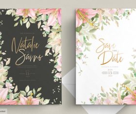Different color flower background invitation card vector