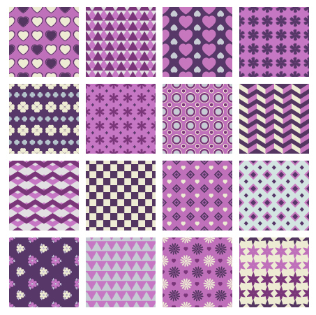 Different style geometric patterns vector