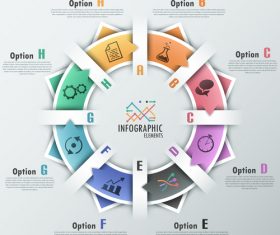 Disc infographic template vector