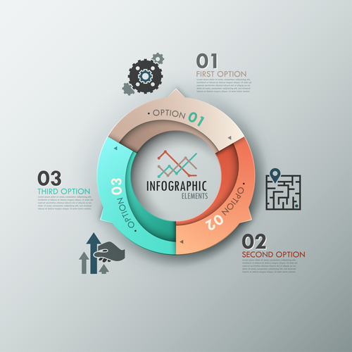 Double circle templates of Infographics vector