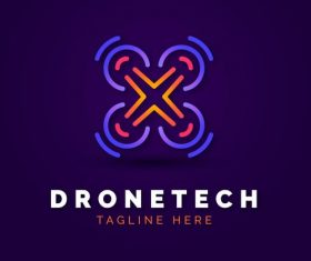 Dronetech logo design vector
