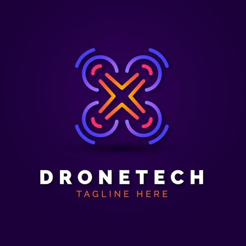Dronetech logo design vector