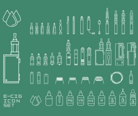 E-cigicon icon set vector
