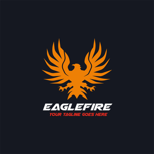 Eagle fire logo design vector
