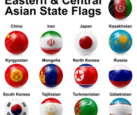Eastern central asian state flags vector
