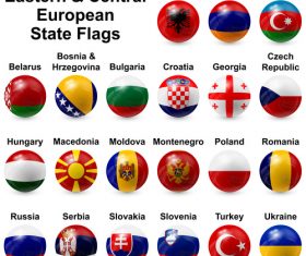 Eastern central european state flags vector