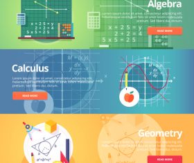 Education set banner vector