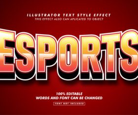 Esports illustrator text style effect vector