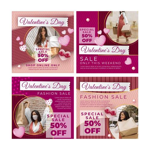 Fashion sale Valentine's Day Vector