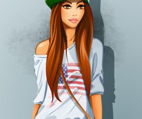 Fashion trend girl vector