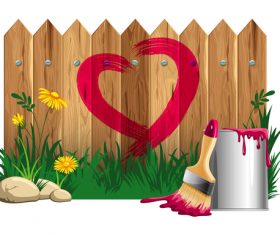 Fence heart vector