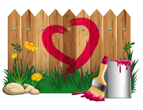 Fence heart vector