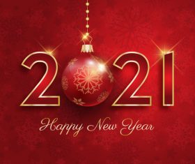 Festive 2021 new year greeting card vector