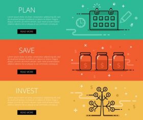 Financial management web banner set vector