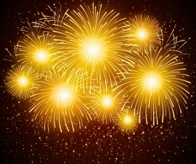 Firework yellow vector
