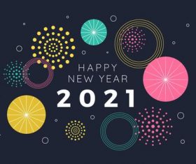 Fireworks flat design happy new year 2021