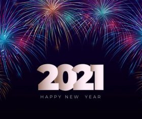 Fireworks new year 2021 background vector