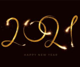 Fireworks new year 2021 background vector