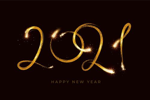Fireworks new year 2021 background vector