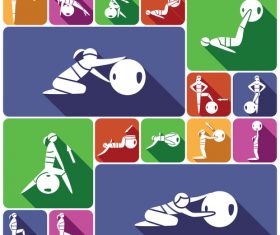 Fitness ball exercise icon vector