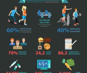 Fitness concept flat vector