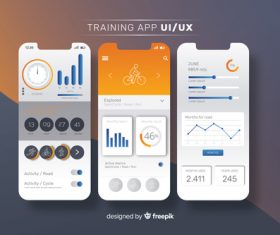 Fitness mobile app infographic template vector