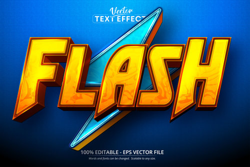 Flash 3d editable text style effect vector