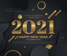 Flat design new year 2021 background vector