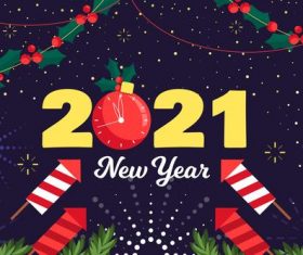 Flat design new year 2021 background vector