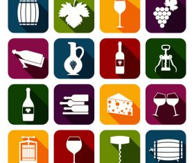 Flat icon wine vector
