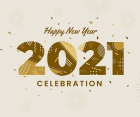 Flat new year 2021 background vector