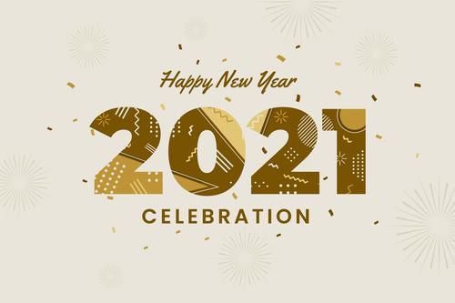 Flat new year 2021 background vector